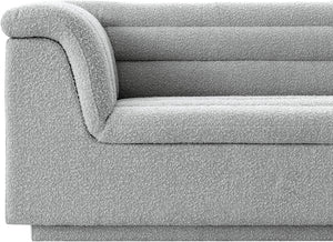 Cascade Grey Boucle Fabric Loveseat 191Grey-L Meridian Furniture