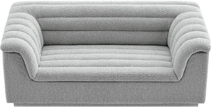 Cascade Grey Boucle Fabric Loveseat 191Grey-L Meridian Furniture
