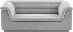 Cascade Grey Boucle Fabric Loveseat 191Grey-L Meridian Furniture