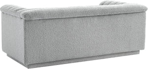 Cascade Grey Boucle Fabric Loveseat 191Grey-L Meridian Furniture