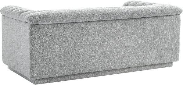 Cascade Grey Boucle Fabric Loveseat 191Grey-L Meridian Furniture
