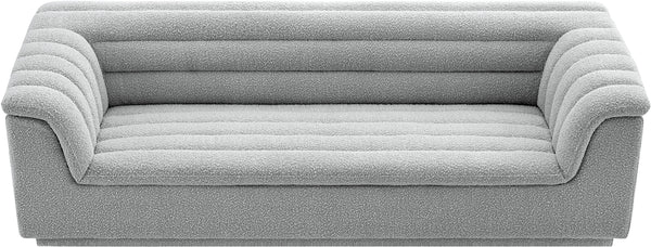 Cascade Grey Boucle Fabric Sofa 191Grey-S Meridian Furniture