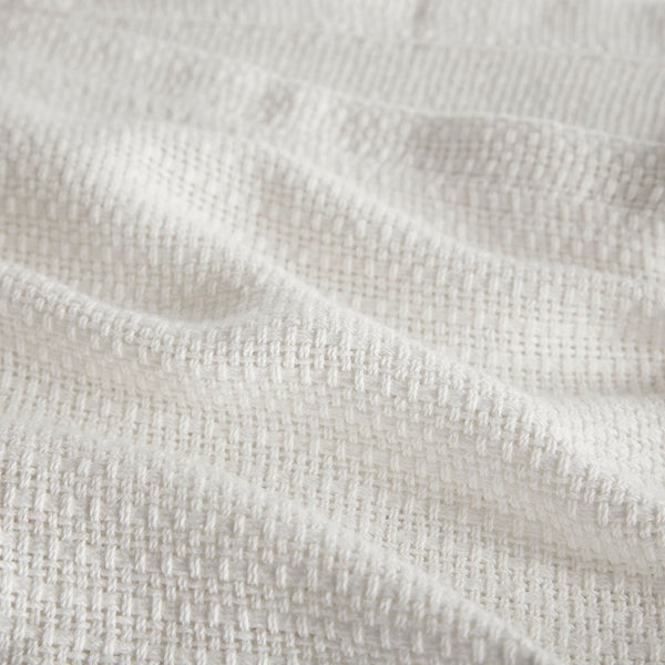 JLA Home Madison Park - Cotton Madison Park Basket Weave Blanket — Lightweight, OEKO‑TEX Certified Comfort for Year‑Round Use Cream BL51N-0845