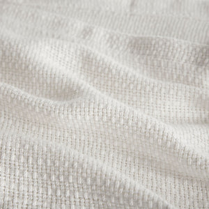 JLA Home Madison Park - Cotton Madison Park basket-weave blanket — breathable, OEKO-TEX certified, lightweight year-round comfort Cream BL51N-0846