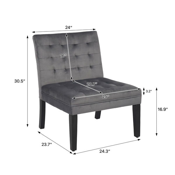 English Elm Heng velvet casual sofa with chic pull-point design, solid wood legs, roomy seating for comfort and style Grey W212P224956
