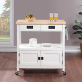 OSP Home Furnishings Radford Kitchen Cart White White