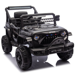 English Elm 12v Kids Electric Ride on Truck with Parental Remote Four Wheel Suspension and Led Lights Black W1578P187459