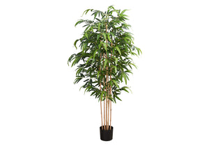 English Elm Artificial Monstera Tree 83" Tall Realistic Floor Plant with 78 Lush Leaves in Black Pot, No Maintenance Green 85 L x 10 W x 10 H B2710P287118