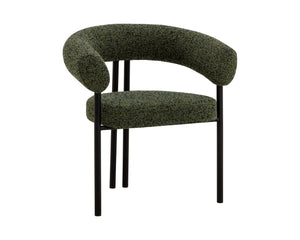 Sunpan ONIVA Dining Armchair – Modern Black Upholstered Comfort with Stylish Curves for Any Space 112264