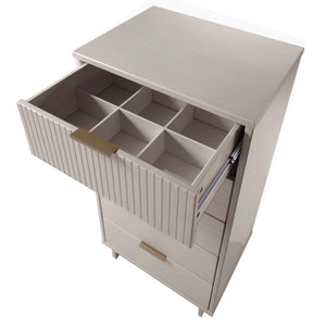 English Elm Granville 24" 5-Drawer Chest In Light Gray – Modern Solid Wood Storage With Gold Accents & Style B365S00073