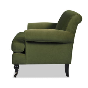 English Elm Jennifer Taylor Home - Alana 38" Lawson Accent Chair With Metal Casters - Olive Green Performance Velvet For Ultimate Comfort B2719P238306