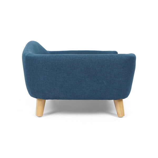 English Elm Christopher Knight Home® - DOG Bed Mid-Century Modern Small (11–25 lbs) Navy Fabric Plush Tufted Cushion with Birch Legs, 30.5x23x11 N779P179967B