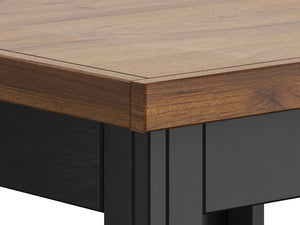 English Elm 24 inch Rustic Farmhouse Side Table Fully Assembled in Black & Whiskey Two-Tone Finish, Shelf Included B108P160148