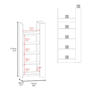 English Elm Bookcase, 5-Shelf Dark Walnut Engineered Wood Tall Organizer – Sturdy Modern Display Storage 67.3"H x 28.6"W x 15.3"D B097P369421