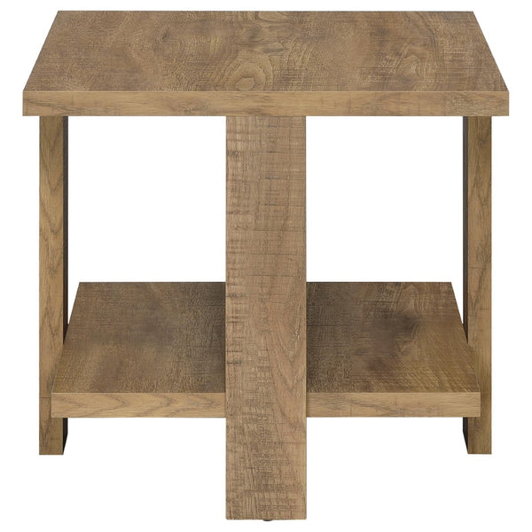 English Elm Runnion Rustic Mango Wood 2 Piece Coffee and End Table Set with Open Shelves B062S01478