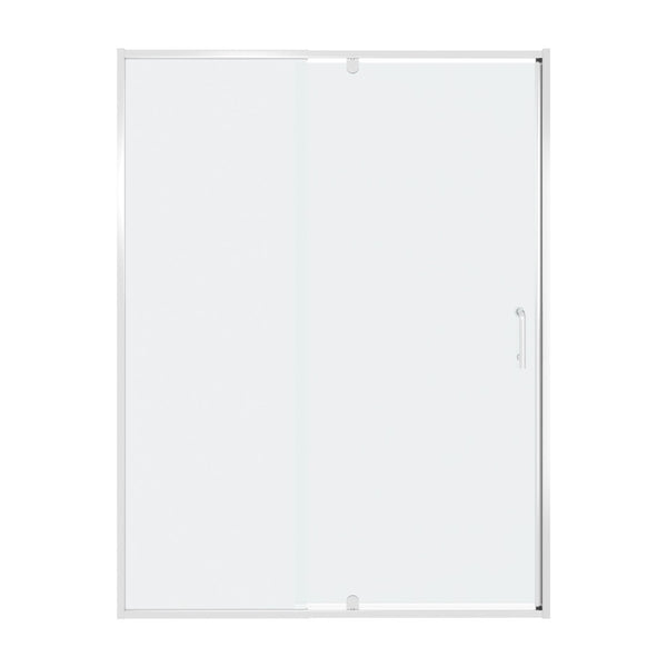 English Elm 54" Pivot Shower Door Clear Tempered Glass Chrome Hardware Reversible Alcove Fit W637P184674