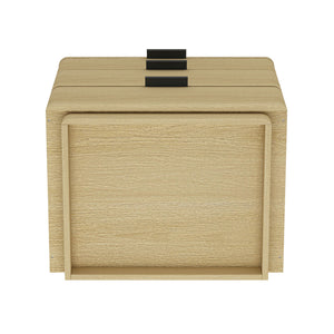 English Elm Payton 26" Nightstand Natural Oak 3-Drawer — Modern Minimalist Bedside Storage, Metal Handles B365P398196