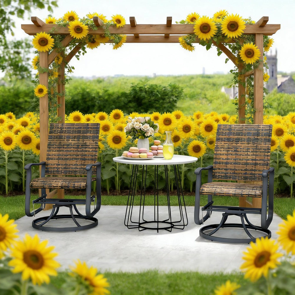 English Elm Garden Steel Frame Outdoor Glider Chair with Breathable Mesh for Porch or Patio T3971P444279