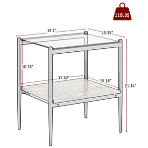 English Elm Coffee Table And End Tables Set Of 3 – Modern Brown Glass & Mdf Design For Chic Living Room Style W241S00043