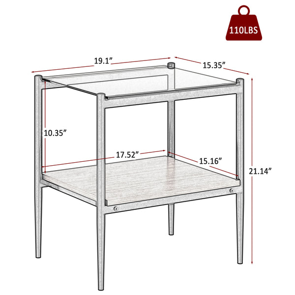 English Elm Coffee Table And End Tables Set Of 3 – Modern Brown Glass & Mdf Design For Chic Living Room Style W241S00043