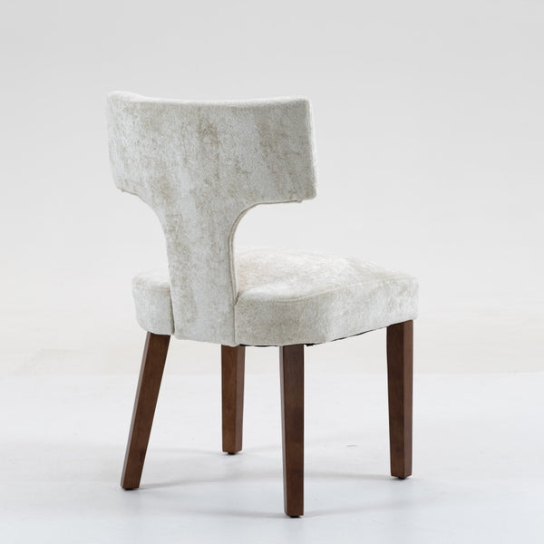 English Elm Mid Mid Century Modern Dining Chairs Set of 2 Upholstered Linen Accent Chairs with Solid Wood Frame, Ergonomic Support and Nailhead Trim Beige W794P335667