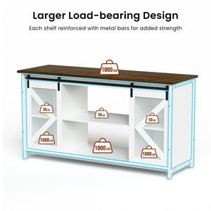 English Elm Metal Aquarium Stand with Cabinet for 80 Gallon Tank, White Storage Shelves, 1000LB Top Load Capacity, Durable Steel Frame, 58.9"L x 19.7"W x 32.6"H W1162P206000