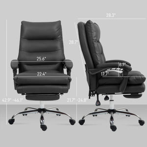 English Elm Comfort Executive Massage Chair with Lumbar Heat Reclining Leathaire Home Office Seat T3971P502310
