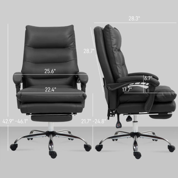 English Elm Comfort Executive Massage Chair with Lumbar Heat Reclining Leathaire Home Office Seat T3971P502310