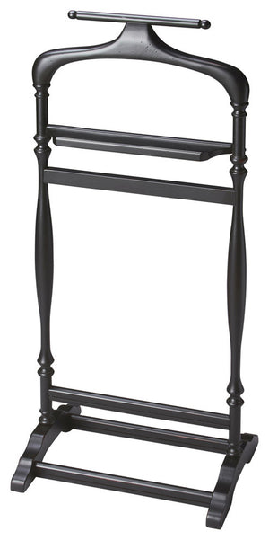 Butler Specialty Judson Rectangular Wood Valet Stand For Effortless Morning Organization And Stylish Apparel Display Black Rubberwood Solids,Poplar Hardwood Solids,Resin 1926111-butler