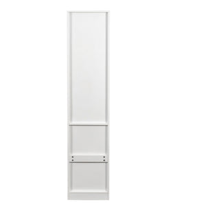 English Elm Elegant White Storage Cabinet – Modern Design With Glass Doors & Ample Space For Any Room Decor W331P298186