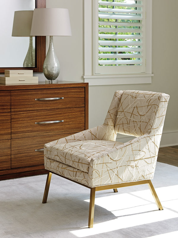 Lexington Amani Upholstered Accent Chair with Brass Accents Ultra Down Cushion Living Room 1927-11B-75
