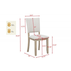English Elm 5 Piece Round Oak Dining Set with Sculptural Base and Four Upholstered Chairs B011S01918
