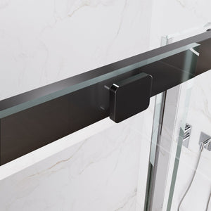 English Elm 44--48" Sliding Tempered Glass Shower Door Brushed Nickel Frameless Spa Bath W637P382565