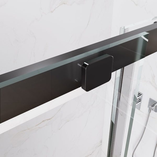 English Elm 44--48" Sliding Tempered Glass Shower Door Brushed Nickel Frameless Spa Bath W637P382565