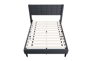 English Elm Modern Diamond Tufted Platform Bed Burlap Upholstered Frame for Loft Bedrooms Charcoal B011P418602