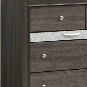 English Elm Madrid 6-Drawer Chest with Felt-Lined Full-Extension Drawers, Modern Laminate Wood Grain Finish Gray 43 L x 66 W x 20 H B078P285997