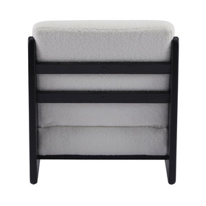 English Elm Scott Living Moda Set of 2 Accent Chairs White Cushion Matte Black Wood Frame N767P356660B
