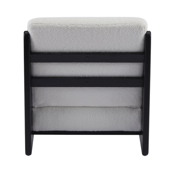 English Elm Scott Living Moda Set of 2 Accent Chairs White Cushion Matte Black Wood Frame N767P356660B