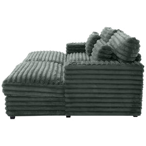 English Elm Oversized Double Chaise Lounge Sofa Bed – Plush Cloud Couch With Usb Ports, Cup Holders & Pillows N719S002110R-GIGA