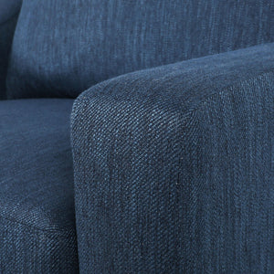 English Elm Christopher Knight Home® - Upholstered Navy Blue Club Chair with Plush Polyester Fabric, Sloped Arms & Birch Legs — Luxe Comfort N758P268286B