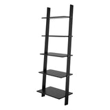 Manhattan Comfort Cooper Mid-Century Modern Ladder Bookcase Black 192AMC153