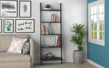 Manhattan Comfort Cooper Mid-Century Modern Ladder Bookcase Black 192AMC153