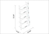 Manhattan Comfort Cooper Mid-Century Modern Ladder Bookcase Black 192AMC153