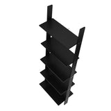 Manhattan Comfort Cooper Mid-Century Modern Ladder Bookcase Black 192AMC153