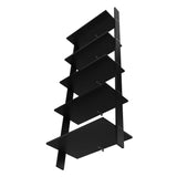 Manhattan Comfort Cooper Mid-Century Modern Ladder Bookcase Black 192AMC153