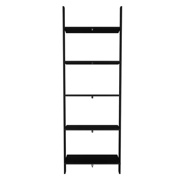 Manhattan Comfort Cooper Mid-Century Modern Ladder Bookcase Black 192AMC153