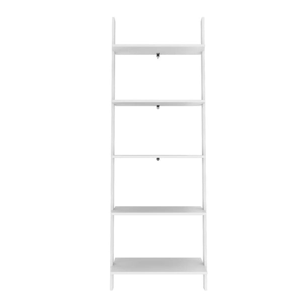 Manhattan Comfort Cooper Mid-Century Modern Ladder Bookcase White 192AMC6