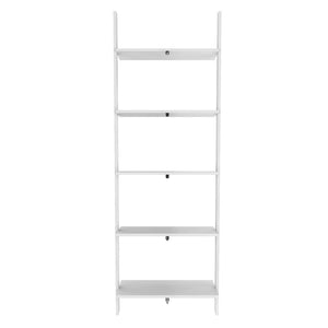 Manhattan Comfort Cooper Mid-Century Modern Ladder Bookcase White 192AMC6