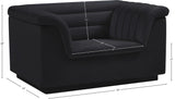 Cascade Black Velvet Fabric Chair 192Black-C Meridian Furniture