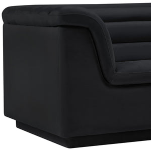 Cascade Black Velvet Fabric Chair 192Black-C Meridian Furniture